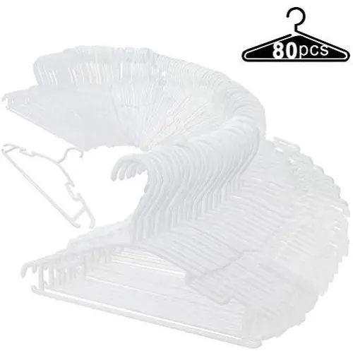 UTOON 80 Pack Baby Hangers,Kids Toddler Hangers for Baby Clothes Plastic White Hangers for Baby Clothes UTOON 80 Pack Baby Hangers,Kids Toddler Hangers for Baby Clothes Plastic White Hangers for Baby Clothes
