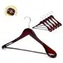 TOPIA HANGER Set of 6 Luxury Mahogany Wooden Coat Hangers, Premium Wood Suit Hangers, Glossy Finish with Extra-Wide Shoulder, Thicker Chrome Hooks & Anti-Slip Bar CT02M TOPIA HANGER Set of 6 Luxury Mahogany Wooden Coat Hangers, Premium Wood Suit Hangers, Glossy Finish with Extra-Wide Shoulder, Thicker Chrome Hooks & Anti-Slip Bar CT02M