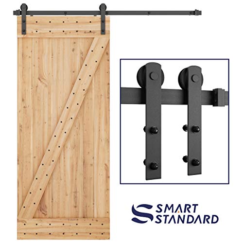 SMARTSTANDARD 6ft Heavy Duty Sturdy Sliding Barn Door Hardware Kit -Smoothly and Quietly -Easy to Install -Includes Step-by-Step Installation Instruction Fit 36" Wide Door Panel (I Shape Hanger) SMARTSTANDARD 6ft Heavy Duty Sturdy Sliding Barn Door Hardware Kit -Smoothly and Quietly -Easy to Install -Includes Step-by-Step Installation Instruction Fit 36" Wide Door Panel (I Shape Hanger)