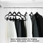 Closet Accessories, Black velvet hangers, ultra slim space saving, notches, tie bar, swivel hook, 25 pack, with bonus 10 matching velvet finger clips