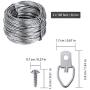 Favourde Picture Hanging Kit D-Ring Picture Hangers 25-Pieces Heavy Duty with Screws, 200 Feet Picture Hanging Wire, Supports up to 30 lbs