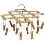 Ayygift SET OF 2 Durable Foldable Wooden Airer Laundry Rack Clothes Sock Hanger 16 Clips Clamps