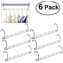 6pcs Multi-Port Support Clothes Hanger Multifunctional Clothes Drying Rack Metal Hangers Organizer Storage Rack for Space Saving