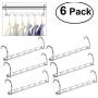 6pcs Multi-Port Support Clothes Hanger Multifunctional Clothes Drying Rack Metal Hangers Organizer Storage Rack for Space Saving