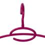 Home Basics Pack of 10 Tubular Plastic Hanger Concave Sides and Center Accessory Hook for Laundry, Closet Heavy-Duty Slim Space Saving, Fuchsia