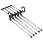 YOEDAF Multifunctional 5 in 1 Stainless Steel Pants Rack Pant Hangers, Clothes Storage Rack Adjustable Trouser Scarf 5 Tier Hanger Space Saver Pants Hanger