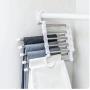 5 in 1 Level Stainless Steel Racks Pants Hanger Clothes Closet Storage Organization Hanging Hanger Closet Organizer 5pcs Random Color