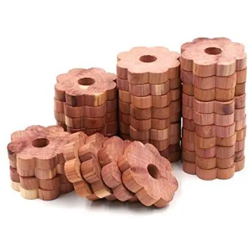 COZYLOVE Cedar Flower Rings for Clothes Storage, 100% Natural Cedar Wood, Cedar Blocks Hangers for Closets and Drawers, Red Cedarwooden Blocks,Set of 36 Pieces. COZYLOVE Cedar Flower Rings for Clothes Storage, 100% Natural Cedar Wood, Cedar Blocks Hangers for Closets and Drawers, Red Cedarwooden Blocks,Set of 36 Pieces.