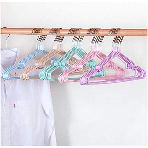 10pcs Stainless Steel Clothes Hanger Non-Slip Space Saving Clothes Hangers with Hook Closet Organizer Drying Racks