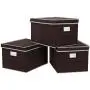 SONGMICS Large Storage Cubes Bin Boxes with Lids and Handles, Non-Woven Fabric Foldable Cloth Organizer for Home, Office, Nursery, Closet, Bedroom, Living Room, Set of 3, Brown URLB40K SONGMICS Large Storage Cubes Bin Boxes with Lids and Handles, Non-Woven Fabric Foldable Cloth Organizer for Home, Office, Nursery, Closet, Bedroom, Living Room, Set of 3, Brown URLB40K