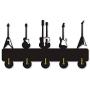 Guitars Key Hook Wall Door Clothes Coat Hat Hanger Key Holder with 5 Hooks Strong Adhesive Sticker Wood Hooks, Music Instrument Household Décor Hooks Music Lover Gift (M3)