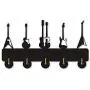 Guitars Key Hook Wall Door Clothes Coat Hat Hanger Key Holder with 5 Hooks Strong Adhesive Sticker Wood Hooks, Music Instrument Household Décor Hooks Music Lover Gift (M3)