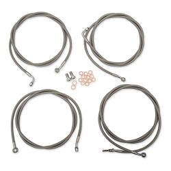 LA Choppers Stainless Braided Cable Kit for 15&Prime,-17&Prime, Ape Hangers W/O ABS LA-8055KT-16