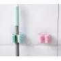 YWT 3 Piece Non-Marking Broom Mop Hanger Bathroom Free Punching Mop Frame Reusable Self-Adhesive Broom Holder Non-Slip Waterproof Wall-Mounted Storage Tool Holder