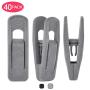 Wonck Grey Velvet Clips 40 Pack, Pants Hangers Velvet Clips for Velvet Hanger, Strong Finger Clips Perfect for Thin Velvet Hangers