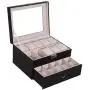 unbrand Large 20 Slot Leather Watch Boxes Display Case Organizer Glass Top Jewelry Storage unbrand Large 20 Slot Leather Watch Boxes Display Case Organizer Glass Top Jewelry Storage