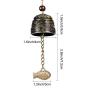 Feng shui Bell 2PCS Dragon Pattern Fish Shape Hanging Craft Door Bell Hanger for Office Home Decoration