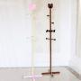 LYHOME Coat Rack Solid Wood Childrens Coat Rack Landing Cartoon Cute Hanger Simple Coat Rack Creative Hanger Bedroom Clothes Rack Save Space (Color : Brown)
