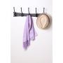RTZEN Decorative Wrought Iron 5 Hooks Coat and Hat Rack | Wall Mount Entry Multi Hook Hanger | Black Clothes Holder | Handmade Décor