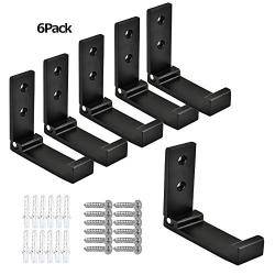 OHIYO Wall Hooks 6pcs Coat Hooks Foldable Wall Hanger Wall Mounted Towel Robel Hooks for Home Bath Kitchen Garage Hat Towel Keys Bags Holder Aluminum Alloy Waterproof with Screws Included Black