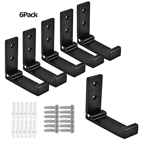 OHIYO Wall Hooks 6pcs Coat Hooks Foldable Wall Hanger Wall Mounted Towel Robel Hooks for Home Bath Kitchen Garage Hat Towel Keys Bags Holder Aluminum Alloy Waterproof with Screws Included Black OHIYO Wall Hooks 6pcs Coat Hooks Foldable Wall Hanger Wall Mounted Towel Robel Hooks for Home Bath Kitchen Garage Hat Towel Keys Bags Holder Aluminum Alloy Waterproof with Screws Included Black