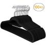 Yaheetech Premium Velvet Flocked Hangers 100 Pack Non Slip Black Clothes Suit Hangers Hook Swivel 360 Ultra Thin Yaheetech Premium Velvet Flocked Hangers 100 Pack Non Slip Black Clothes Suit Hangers Hook Swivel 360 Ultra Thin