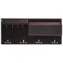 JackCubeDesign Entryway Coat Rack Wall Mount Key Holder Mail Envelope Hook Organizer Clothes Hat Hanger with Leather Shelf and Tray(Solid Wood, 20.5 x 9.1 x 3.4 inches) ? :MK362A