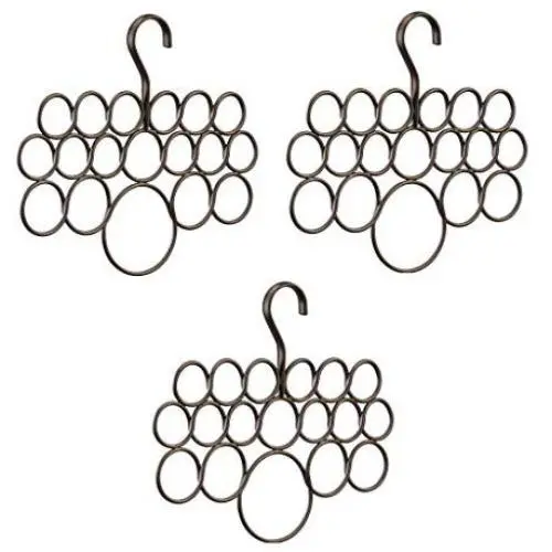 iDesign Axis Metal Loop Scarf Hanger, No Snag Closet Organization Storage Holder for Scarves, Mens Ties, Womens Shawls, Pashminas, Belts, Accessories, Clothes, 18 Compartments (3 Pack Bronze) iDesign Axis Metal Loop Scarf Hanger, No Snag Closet Organization Storage Holder for Scarves, Mens Ties, Womens Shawls, Pashminas, Belts, Accessories, Clothes, 18 Compartments (3 Pack Bronze)