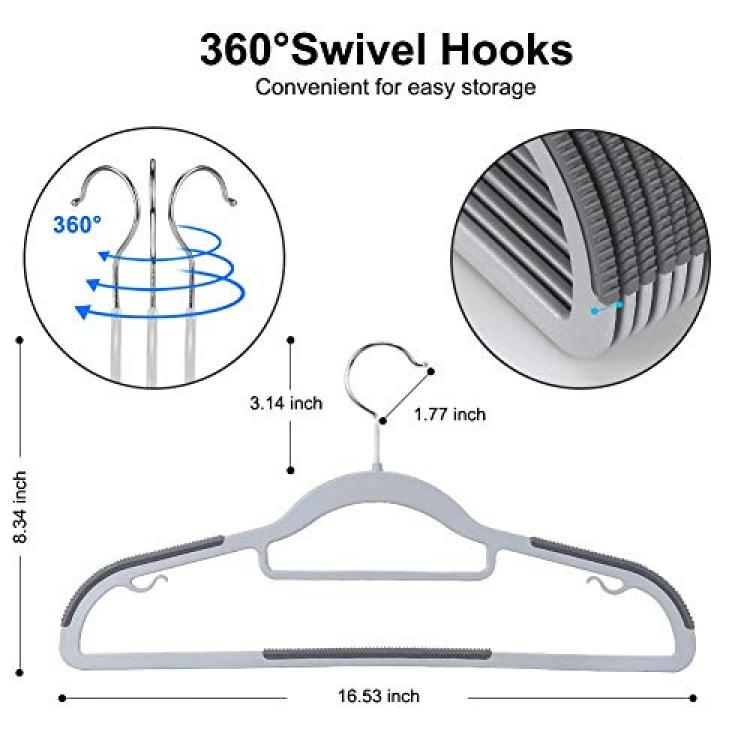 Plastic Clothes Hanger With Bar Hooks Heavy Duty Coat Hangers White 30 Pack