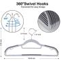 FSUTEG Hangers，Plastic Clothes Hangers, Upgraded Rubber Stripe Non-Slip Coat Hangers,50 Pack Dry Wet Trousers Pants Hangers,Space Saving,heavyduty Gray (Renewed)