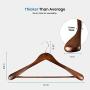 yagaga 6 Pcs Wide Shoulder Wooden Hangers with Non Slip Pants Bar for Coat Clothes Dress Suit
