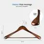 yagaga 6 Pcs Wide Shoulder Wooden Hangers with Non Slip Pants Bar for Coat Clothes Dress Suit