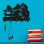 Three Horses Custom Silihouette Wooden Hanger Unique Gift Clothes Hat Key Hook/Coat Rack/Wall Hook Modern Home Decoration Wall Stickers Kitchen Bathroom Towel Hook,Black