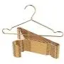 ShinyMax Gold Coat Hangers Standard Clothes Hangers with Notches Decorative Metal Hangers with Bar Non Slip Anti-Rust Heavy Duty Hangers Ideal for Suits Garments Sweater Shirts,10 Pack,42CM