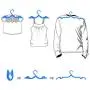 Multifunction kitchen case 5 PCS Portable Folding Multifunctional Clothes Hanger Home Traveling Outdoor Telescopic Anti-skid Magic Drying Clothes Rack, Random Color Delivery，360 degree swivel hoist, e