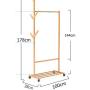DRWXLPD Floor Coat Rack Hat Clothes Rack Bedroom Furniture Clothes Hanger Simple Indoor Household Wind Resistant Creative Can Be Moved, 100cm