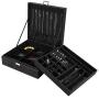 Procase Jewelry Boxes Organizer for Women Girls, Two Layer Jewelry Display Storage Holder Case for Necklace Earrings Bracelets Rings Watches -Black