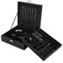 Procase Jewelry Boxes Organizer for Women Girls, Two Layer Jewelry Display Storage Holder Case for Necklace Earrings Bracelets Rings Watches -Black