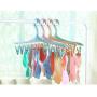 Cabilock Clothes Hanger 4pcs Creative 8 Clips Wind Buckle Multi-Purpose Hanger Plastic Clothes Drying Rack Socks Underwear Drying Rracks(Assorted Color)