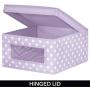 mDesign Soft Stackable Fabric Closet Storage Organizer Holder Boxes - Clear Window, Attached Lid, for Child/Kids Room, Nursery - Polka Dot Print - 4 Pack - Wisteria/Light Purple mDesign Soft Stackable Fabric Closet Storage Organizer Holder Boxes - Clear Window, Attached Lid, for Child/Kids Room, Nursery - Polka Dot Print - 4 Pack - Wisteria/Light Purple