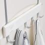 Over The Door Storage Rack, Heavy-Duty Organizer Hooks Hanger for Clothes, Coats, Hats, Towel, Bag, Robe (White)