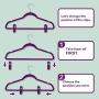 Trgowaul Purple Velvet Hangers Clips, Pants Hangers Velvet Clips, Strong Finger Clips Perfect for Thin Velvet Hangers (Purple 60 Pack)