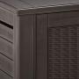 Rubbermaid Patio Chic Outdoor Storage Deck Box, Black Oak Rattan Wicker Basket Weave (1863391)