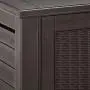 Rubbermaid Patio Chic Outdoor Storage Deck Box, Black Oak Rattan Wicker Basket Weave (1863391)