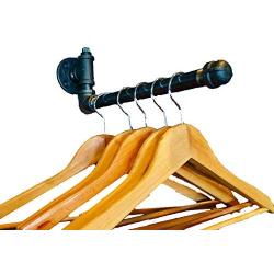 Wall Mounted Clothes Hanger Rack, 30CM Industrial Rustic Wall-Mounted Pipe Hanging Clothing Rack