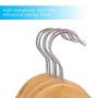 HKLIVE Natural Wooden Suit Hangers with Pants Bar Solid Wood Coat Hanger with 360 Degree Swivel Hook 20 Pack