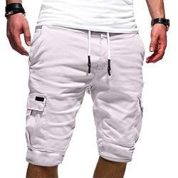 Huaa Pants with Pockets, Fashion Mens Sport Pure Color Bandage Casual Loose Sweatpants Drawstring Shorts Pant