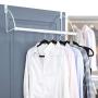 Over The Door Closet Valet- Over The Door Clothes Organizer Rack and Door Hanger for Clothing or Towel, Home and Dorm Room Storage and Organization (White)