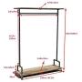 Diwhy Industrial Pipe Clothing Rack Pine Wood Shelving Shoes Rack Cloth Hanger Pipe Shelf 2 Layer