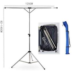 REDHOT Stainless Steel Portable Tripod Hanger Stand Clothes Drying Rack Collapsible Garment Racks Foldable Standing Laundry Racks for Drying Clothes-C 94x15cm(37x6inch)